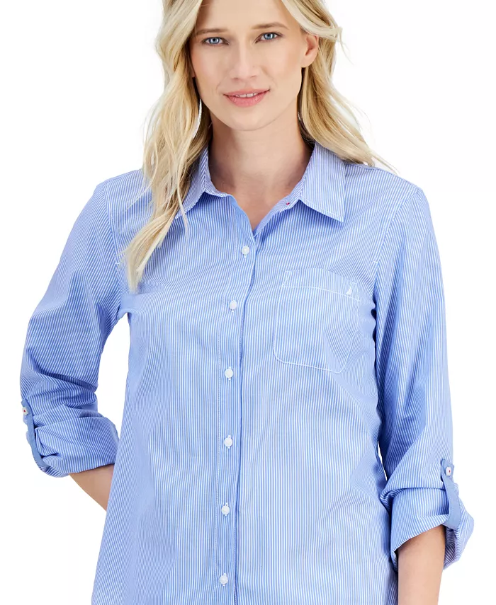 Women's Springfield Stripe Roll-Tab Shirt - thumbnail 3