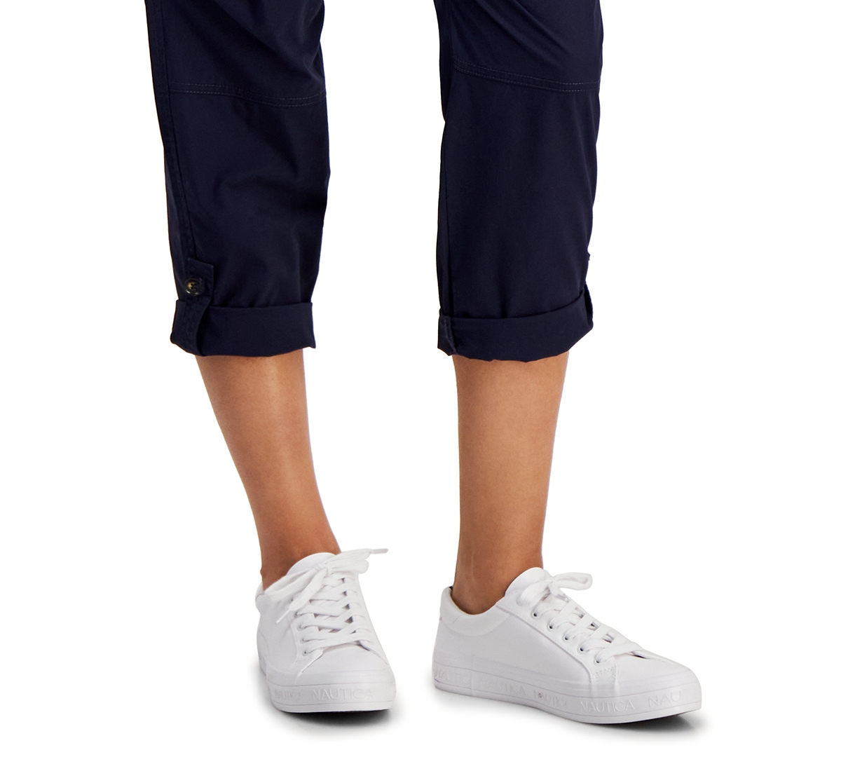 Nautica Jeans Women's Cotton Roll-tab Utility Pants