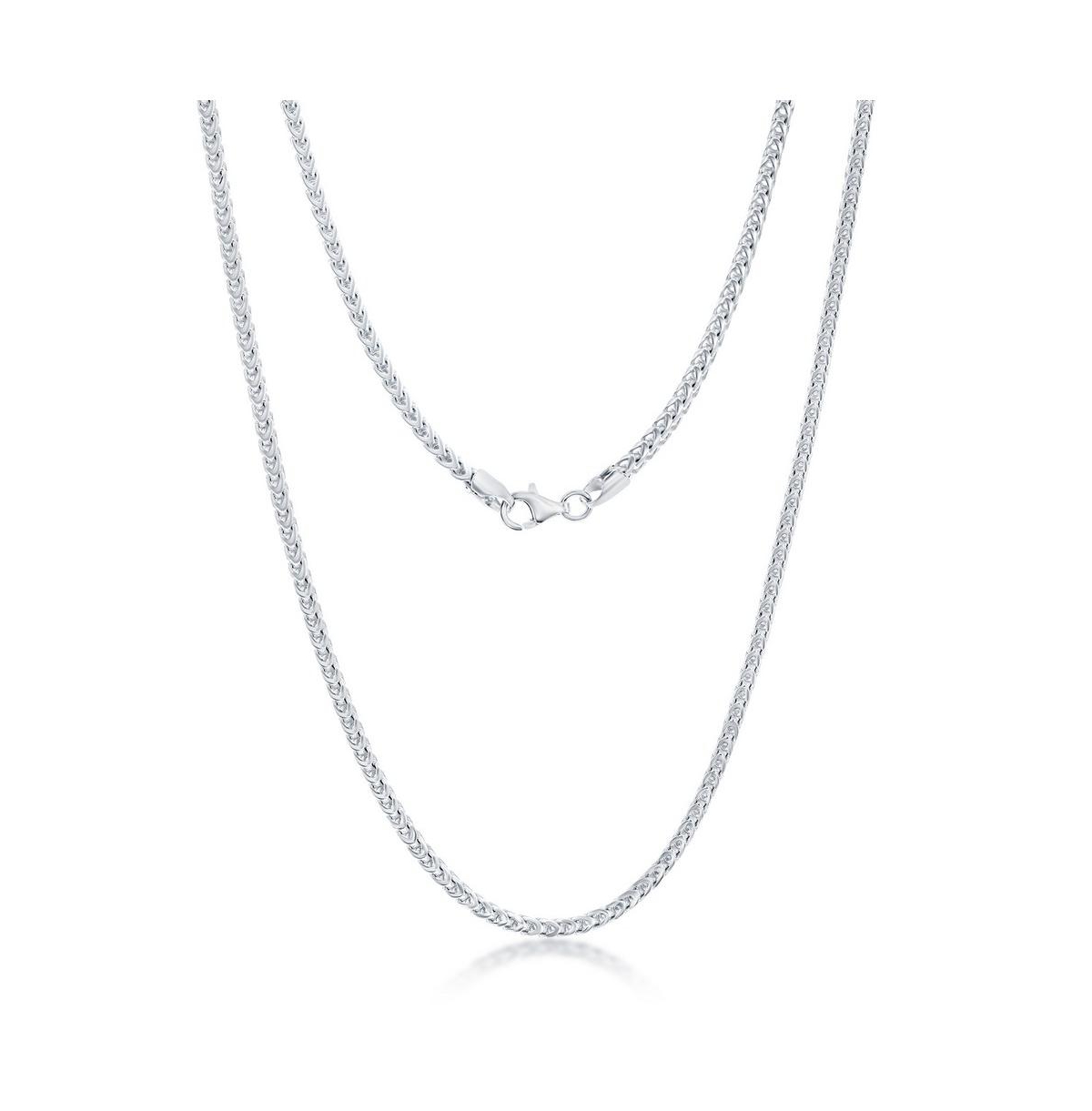 Diamond cut Franco Chain 2.5mm Sterling Silver 30" Necklace - Silver