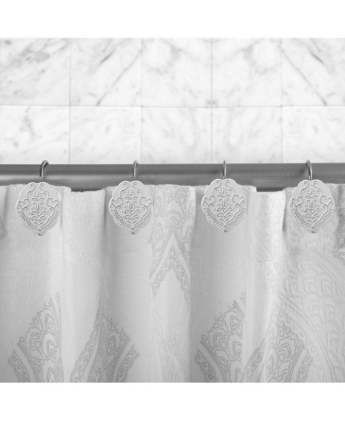 Creative Scents Vintage inspired White Shower Curtain Hooks Set of 12