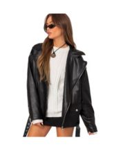 Leather Black Women s Coats Jackets Macy s
