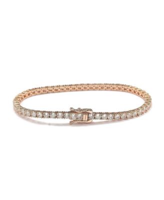 Suzy Levian Sterling Silver Cubic Zirconia Thin Tennis Bracelet