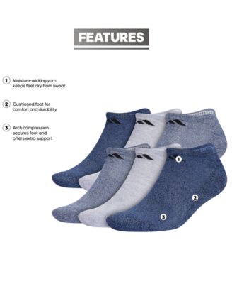 Men's Cushioned Athletic 6-Pack No Show Socks