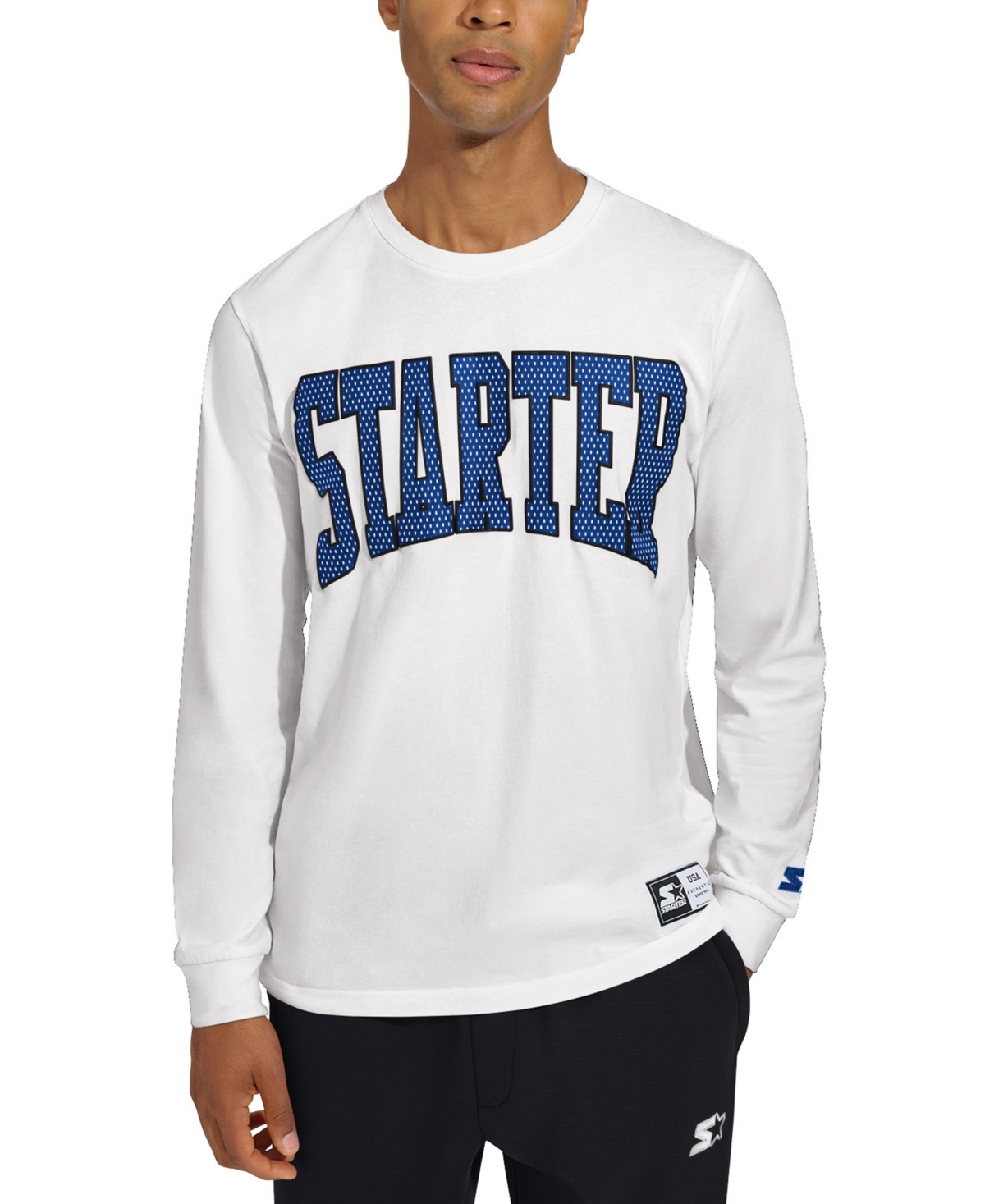 Shop Starter Men's Asher Classic-fit Logo Graphic Long-sleeve T-shirt In White
