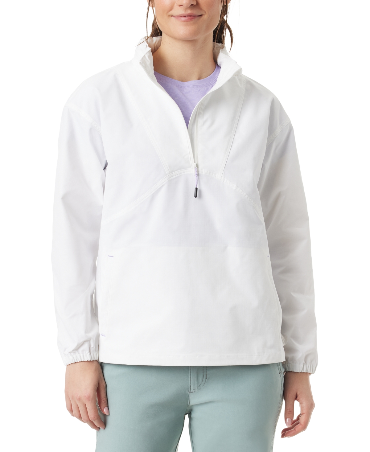 Shop Bass Outdoor Women's Ripstop Stow-able Half-zip Jacket In Bright White