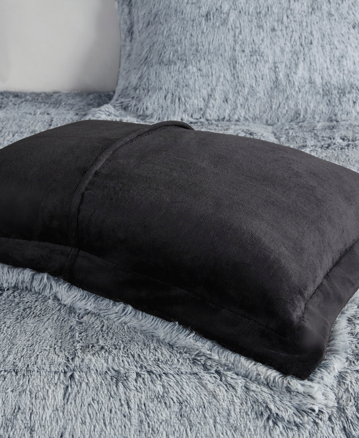 Shop Intelligent Design Malea Shaggy Faux-fur 3-pc. Comforter Set, King/california King In Black,whit