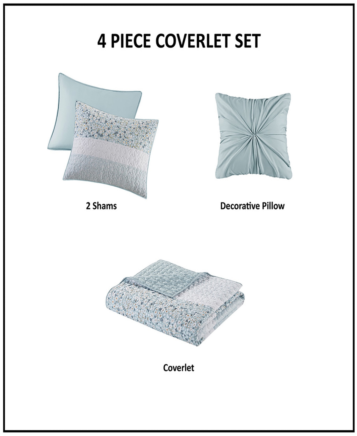 Madison Park Caralie Seersucker 4 Piece Quilt Set, King/california King In Aqua