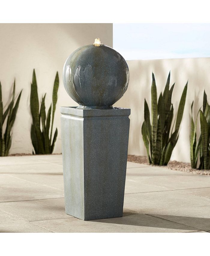 John Timberland Ball and Pillar Modern Outdoor Bubbler Floor Fountain ...