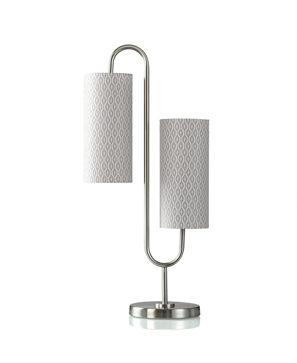 Stylecraft Home Collection 30.25" Modern Double Curve Table Lamp In Brushed Steel