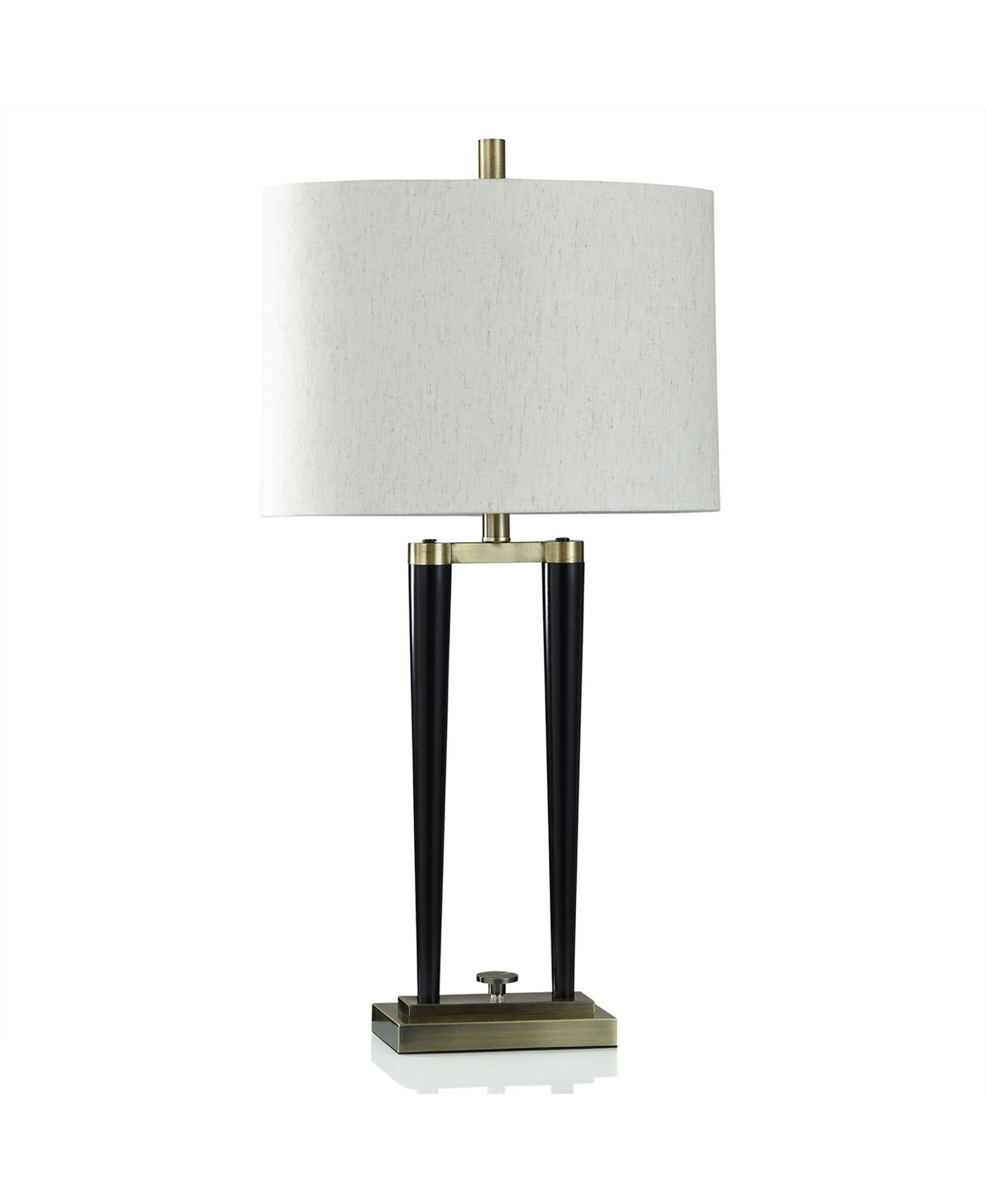 Stylecraft Home Collection 33.25" Deco Modern Open Design Table Lamp In Matte Black,brushed Brass