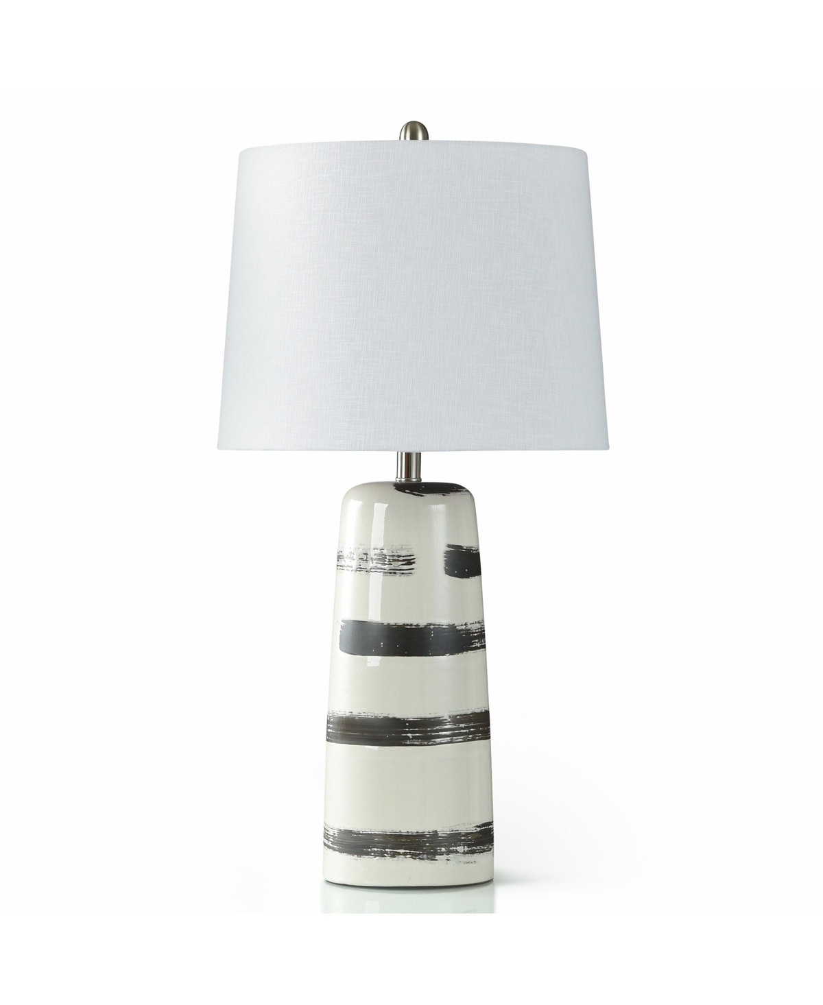 Stylecraft Home Collection 30.75" Rhapsody Brush Stroke Table Lamp In Charcoal Glazed,brushed Finish