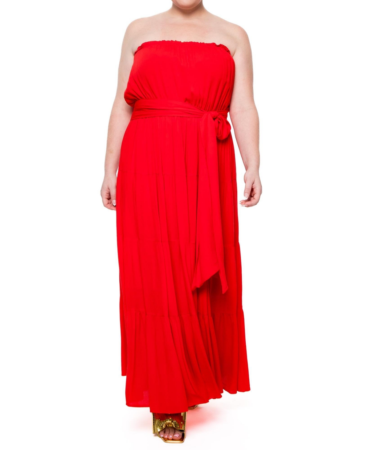 Plus Size Makena Maxi Dress - Cherry
