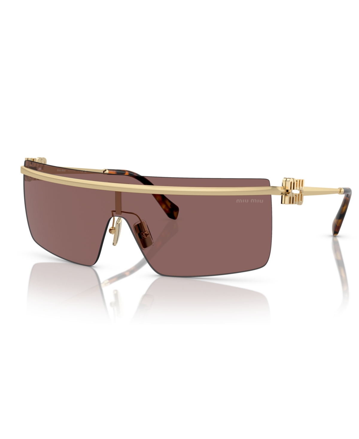 Miu Miu Womens Gold Mu 50zs Irregular-frame Metal Sunglasses In Pale Gold