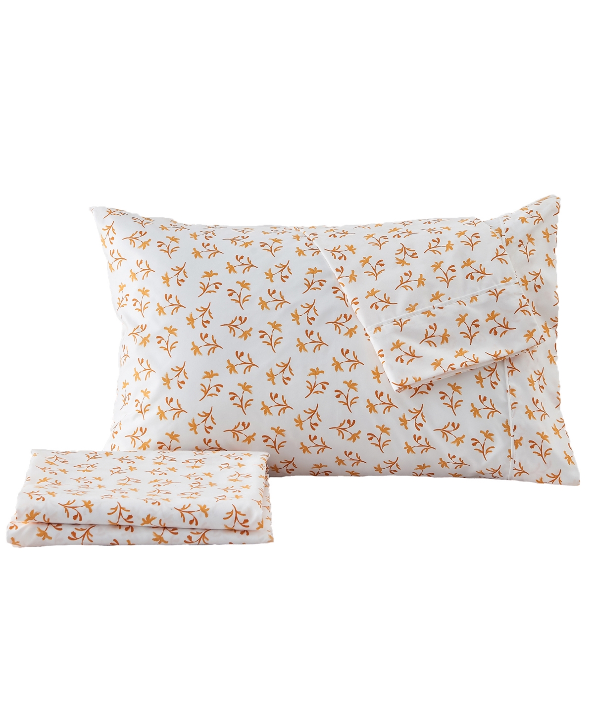 Premium Comforts Floral Microfiber Printed 4 Piece Sheet Set, Queen In Small Watercolor Flowers