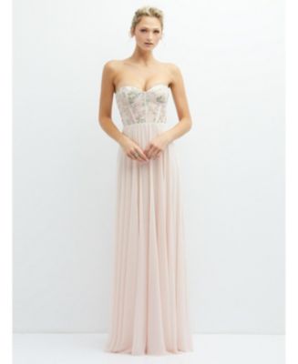 green emerald velvet dress Embroidered 3D Applique Strapless Maxi Dress  Endless Rose