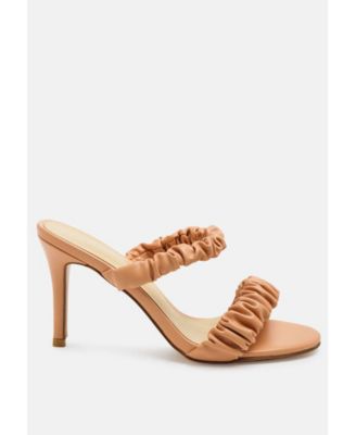 Qualie Ruched Strap Stiletto Heel Sandals