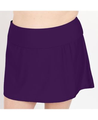 Plus Size Chlorine Resistant High Waisted Mini Swim Skirt With Shorts