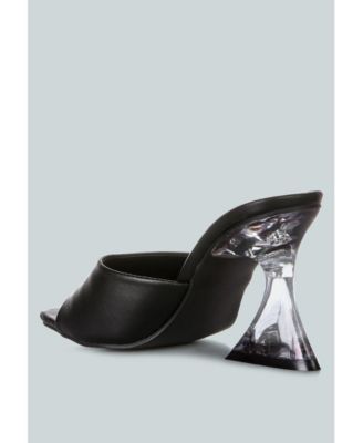 Womens Sweet16 Clear Spool Heel Sandals