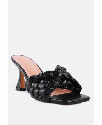 Womens Celie Woven Strap Mid Heel Sandals