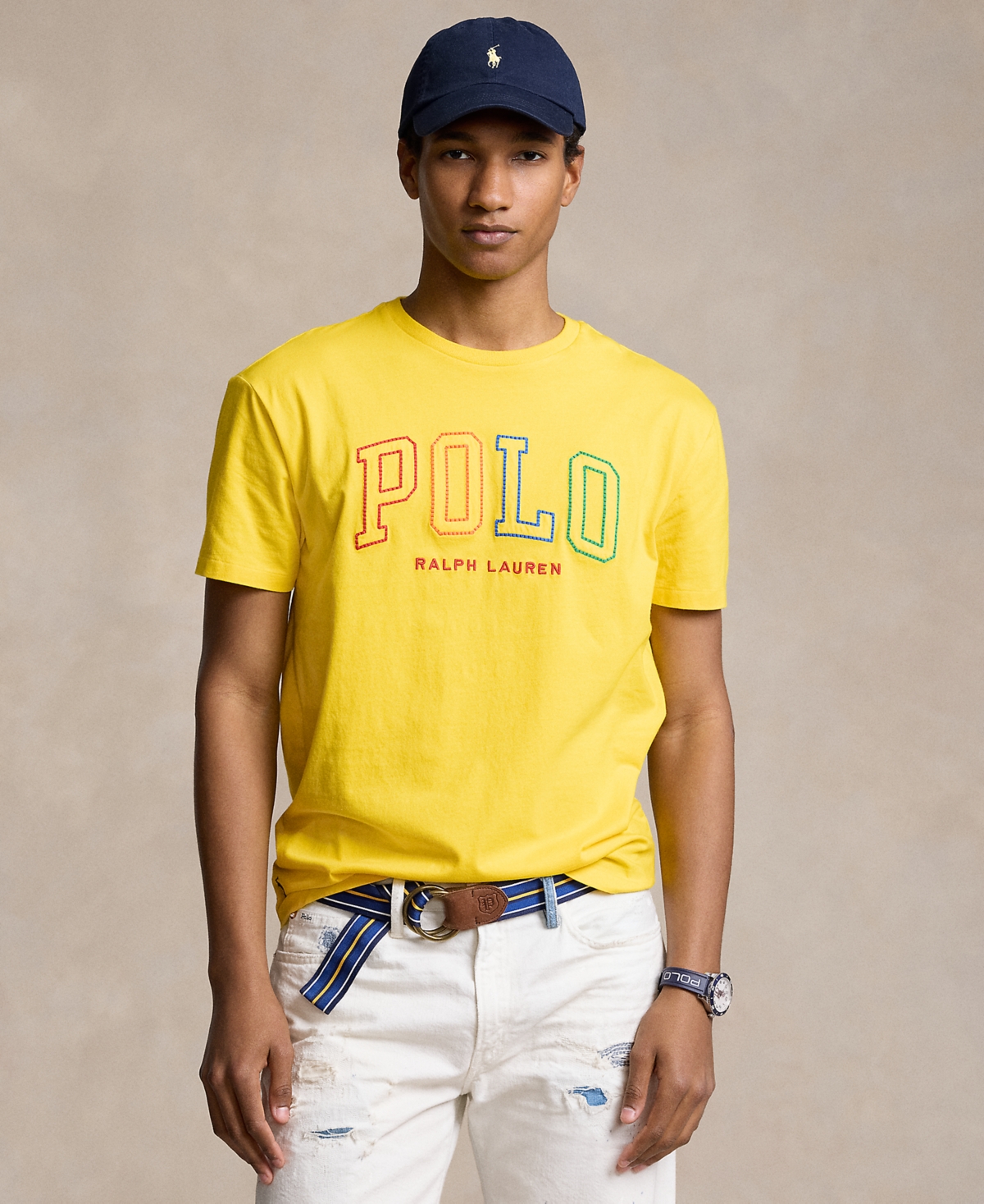 Polo Ralph Lauren Men's Embroidered Logo T-shirt In University Yellow