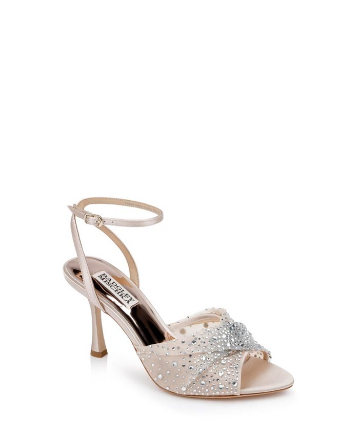 Badgley Mischka Women s Cameryn Mesh Rhinestone Evening Sandals