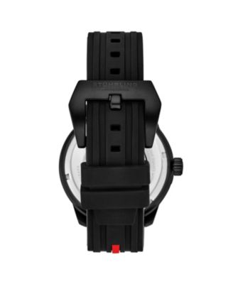 Men's 984 Quartz 44mm Aviator Multi Layered Dial Silicone Strap Men's Watch