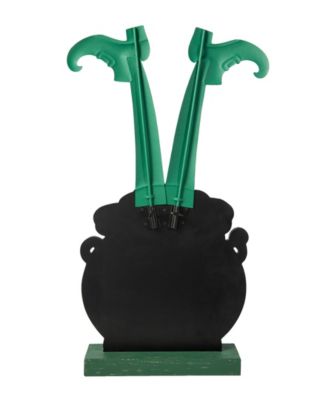 24" H Wooden St. Patrick's Leprechaun Pot of Gold-Tone Porch Decor