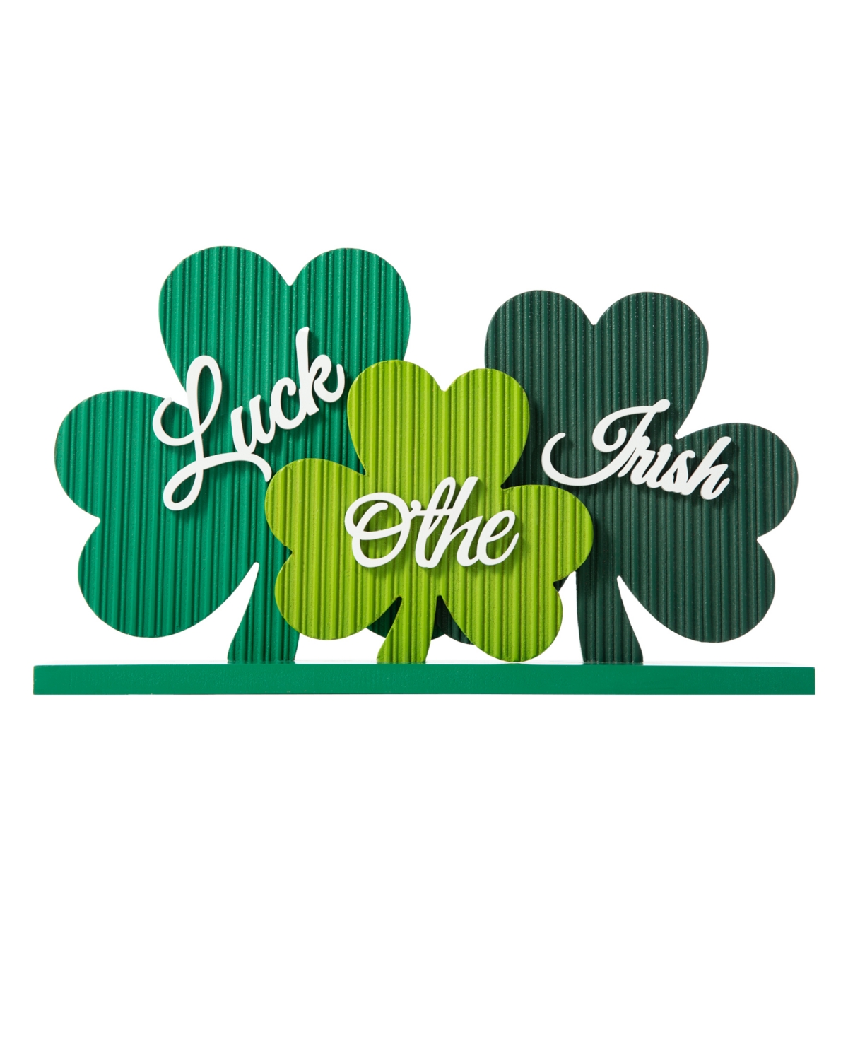 Shop Glitzhome 16" L St. Patrick's Wooden Shamrocks Table Decor In Multi