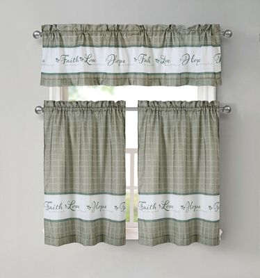 Country Farmhouse Autumn Harvest Plaid Sunflowers and Pumpkins Rod Pocket Cafe Kitchen Curtain Tier and Valance Set