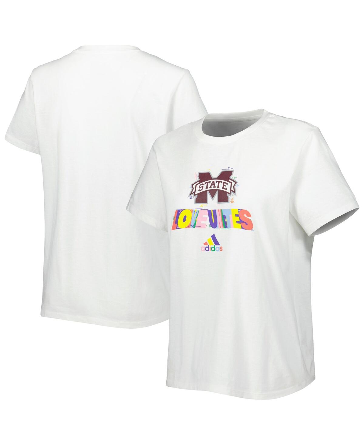 Women's adidas White Mississippi State Bulldogs Fresh Pride T-shirt - White