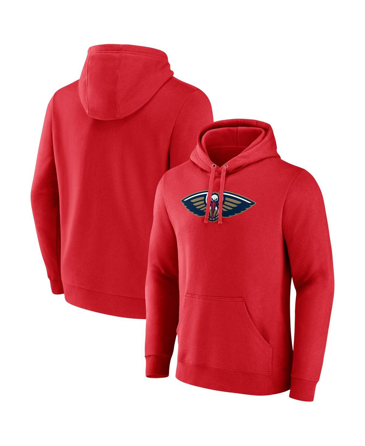 Men's Fanatics Red New Orleans Pelicans Primary Logo Pullover Hoodie - Red