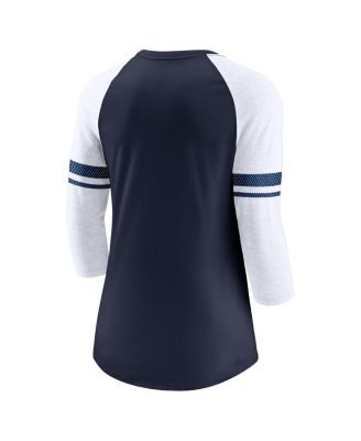 Women's Navy Tennessee Titans 3/4-Sleeve Lightweight Raglan Fashion T-shirt
