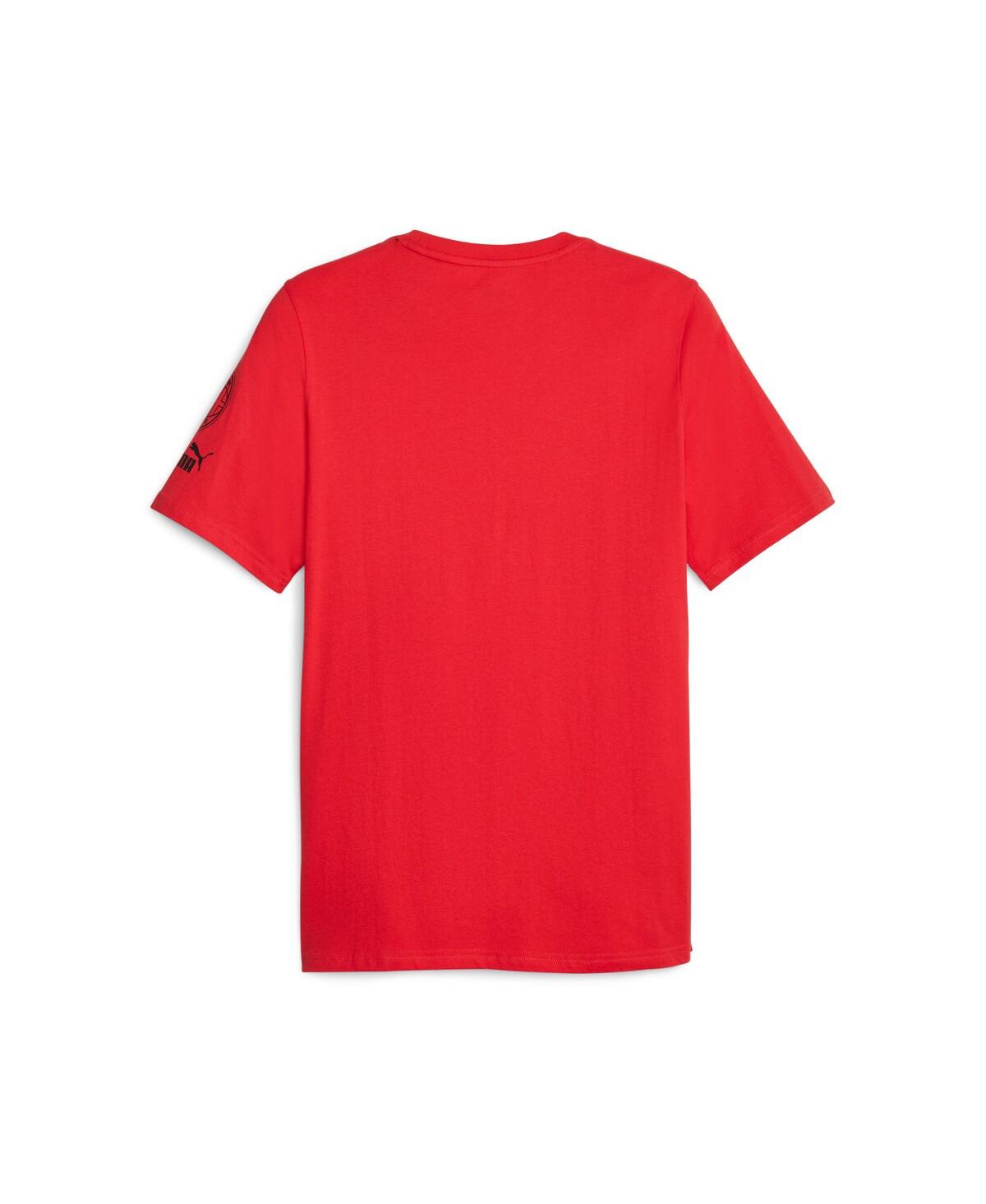 Shop Puma Men's  Red Ac Milan Ftblcore Graphic T-shirt