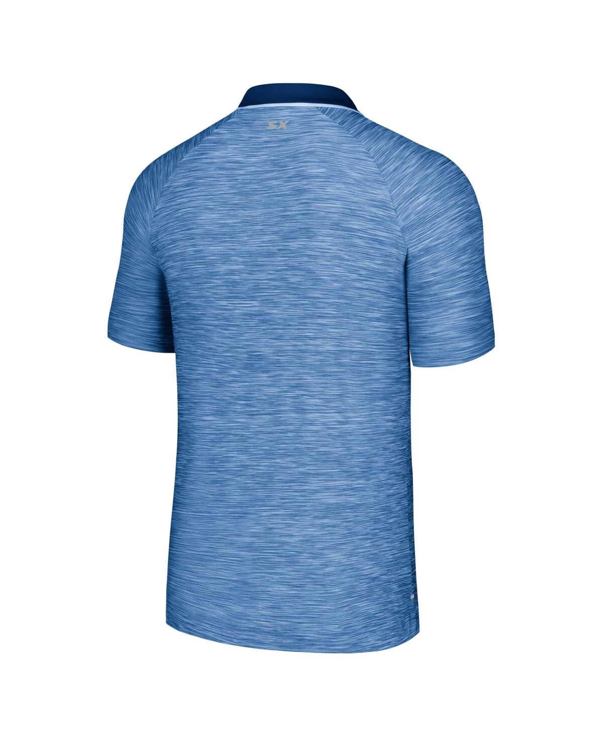 Shop Msx By Michael Strahan Men's  Blue New York Rangers Strategy Raglan Polo Shirt