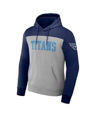 Men's NFL x Darius Rucker Collection by Heather Gray Tennessee Titans Color Blocked Pullover Hoodie