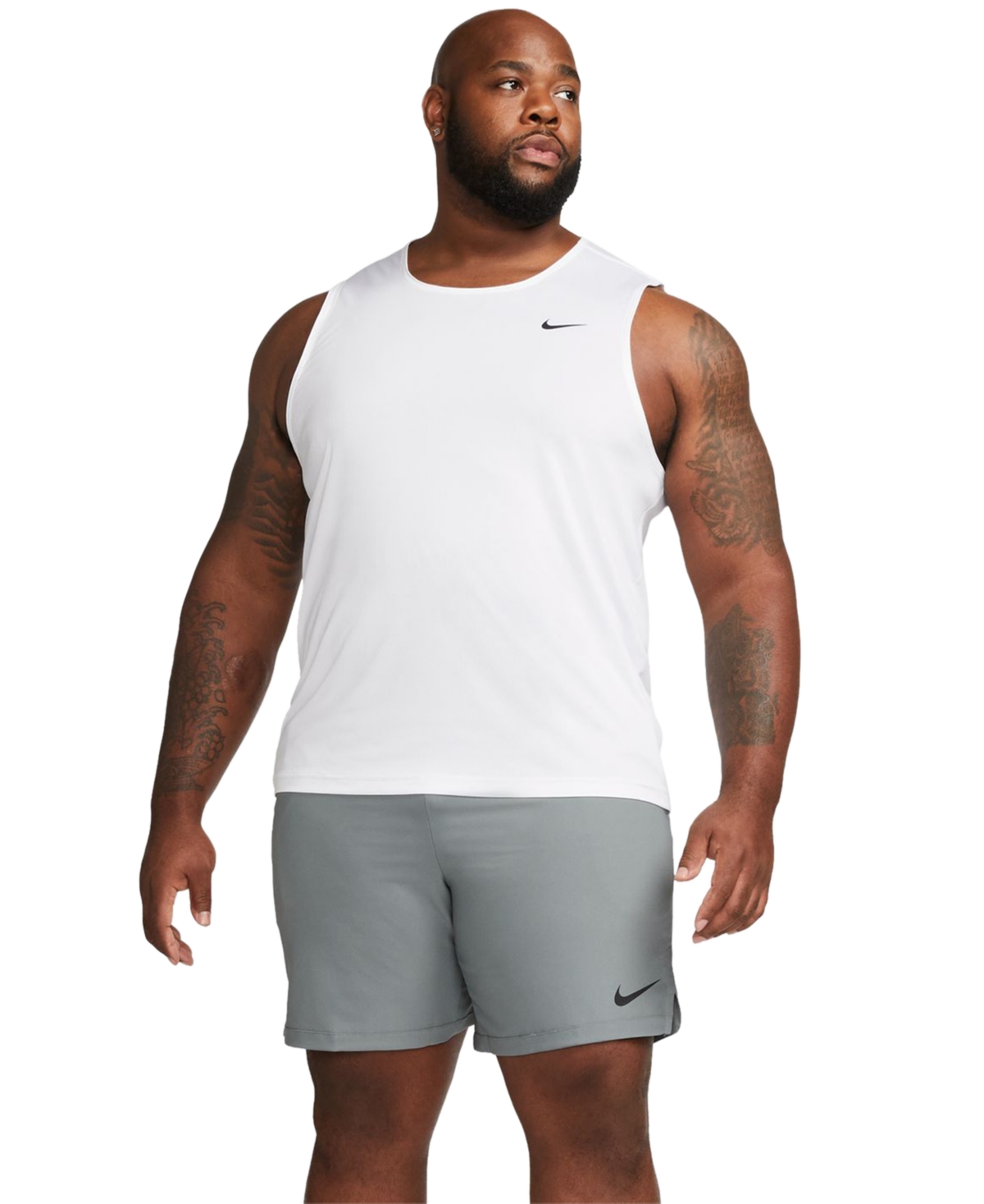 Nike Men's Dri-fit Sleeveless Swim Hydroguard (extended Size) In White