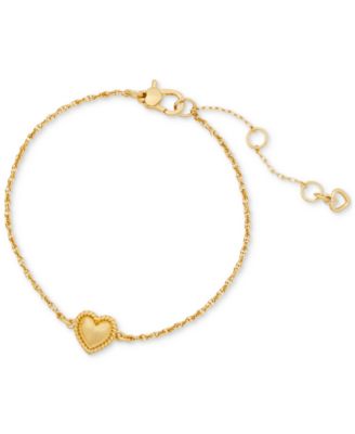 kate spade new york - Gold-Tone Twisted Frame Heart Link Bracelet