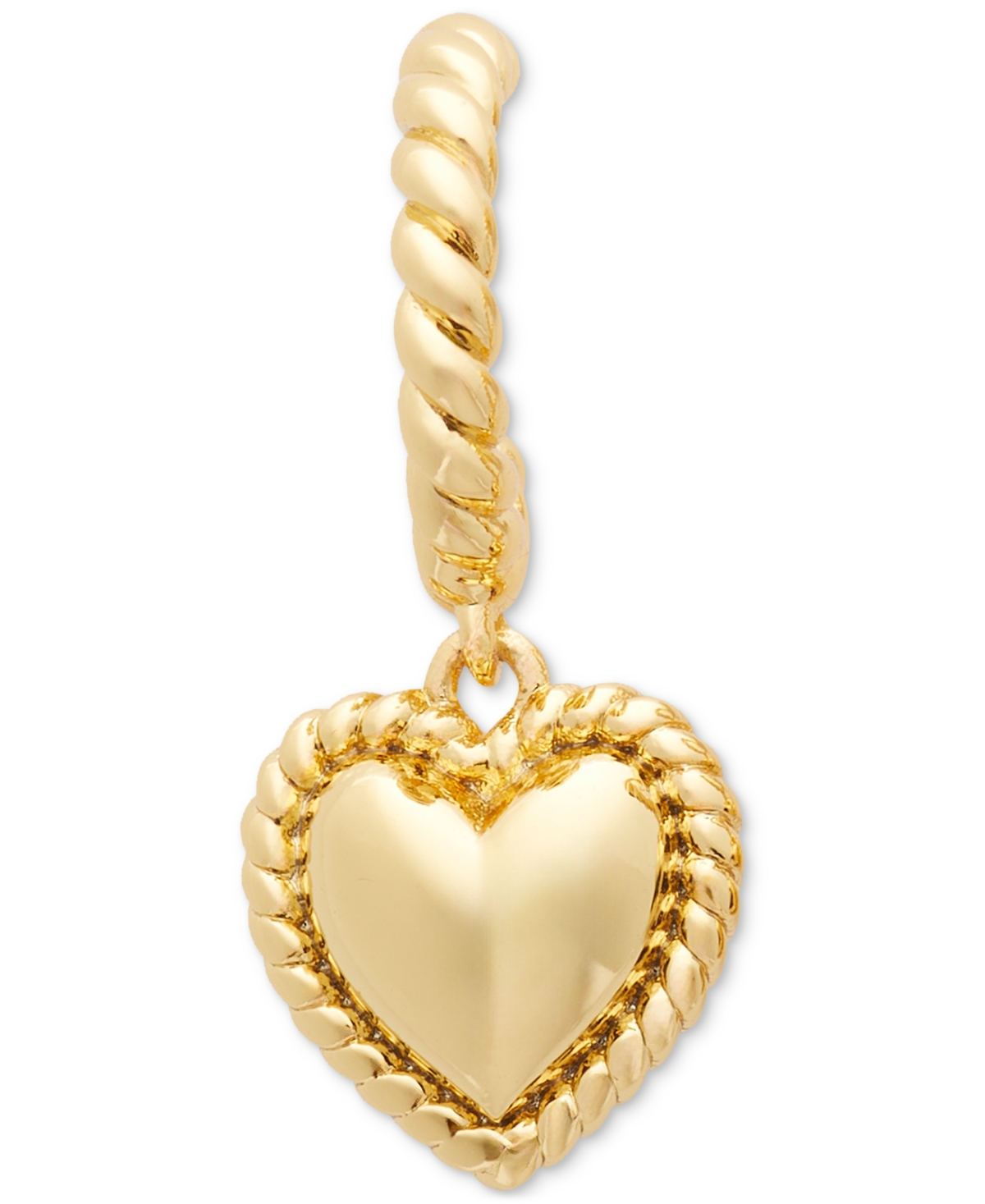 Kate Spade New York Gold-Tone Twisted Frame Heart Charm Hoop Earrings - Gold