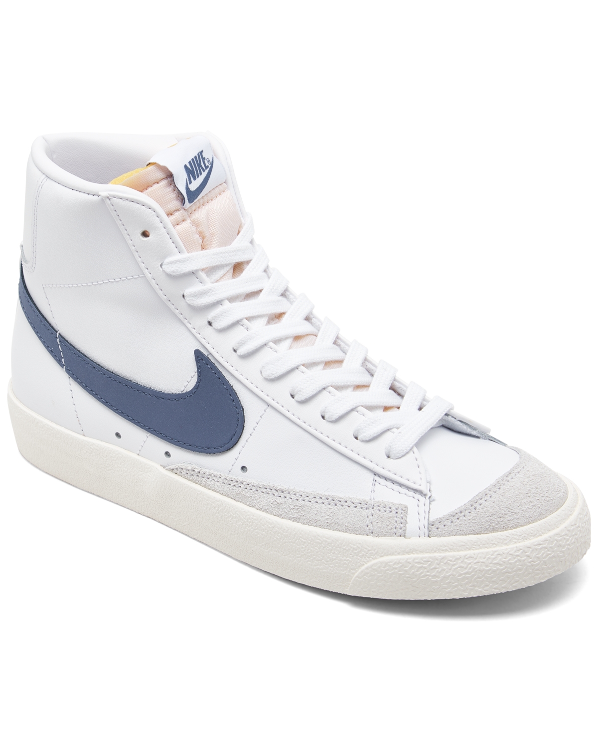 Women's Blazer Mid 77 Casual Sneakers from Finish Line - White, Diffused Blue, Sail