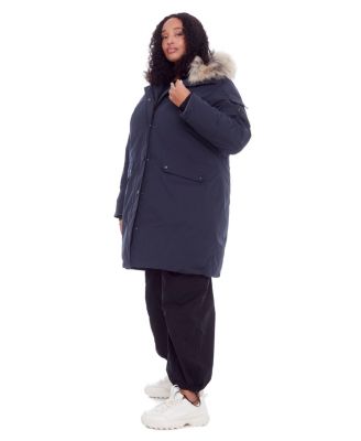 Plus Size Laurentian Long Parka Winter With Faux Fur Hood