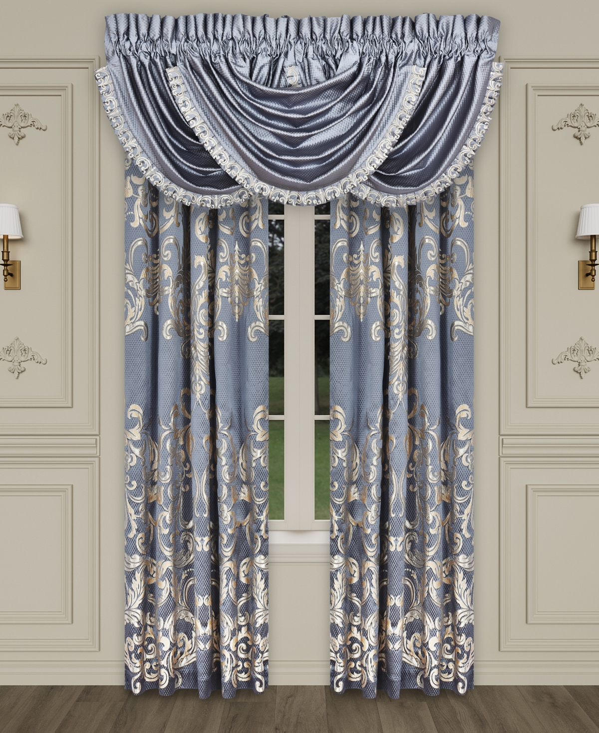 J Queen New York Dicaprio Window Panel Pair, 50" X 95" In Powder Blue