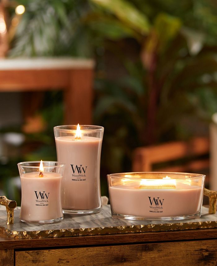 WoodWick Vanilla Sea Salt Medium Hourglass Candle, 9.7 oz - Brown