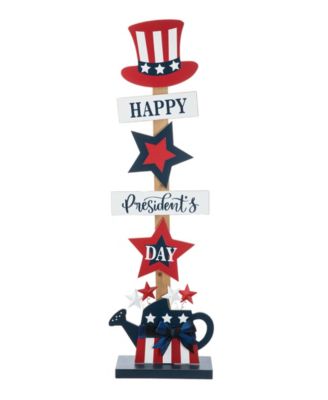 35.75" H Patriotic, Americana Wooden Top Hat Porch Sign