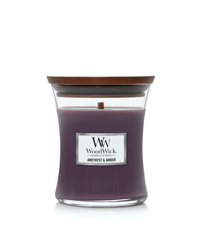 WoodWick Amethyst Amber Medium Hourglass Candle, 9.7 oz - Purple