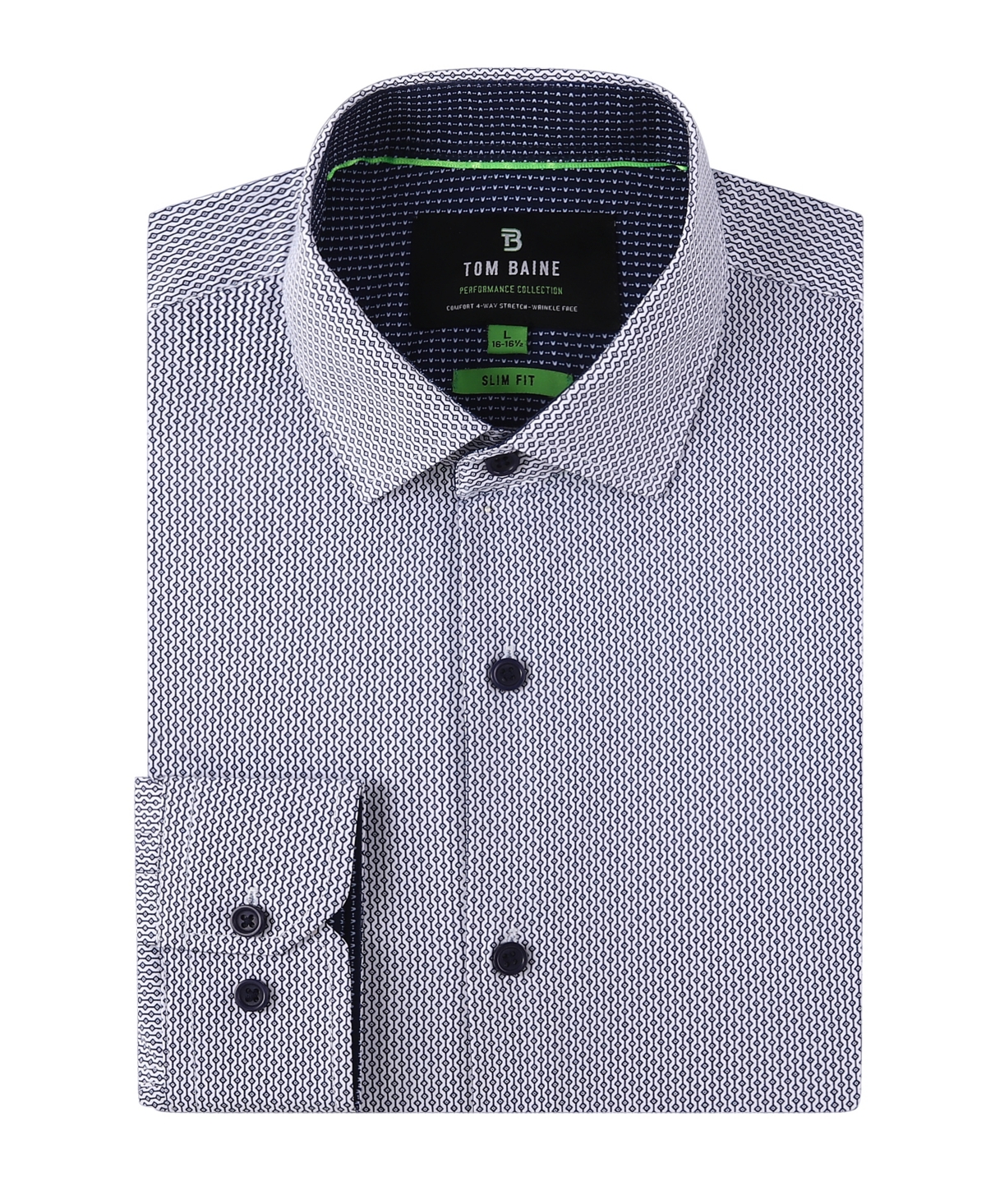 Shop Tom Baine Men's Geometric Performance Stretch Button Down Dress Shirt In White