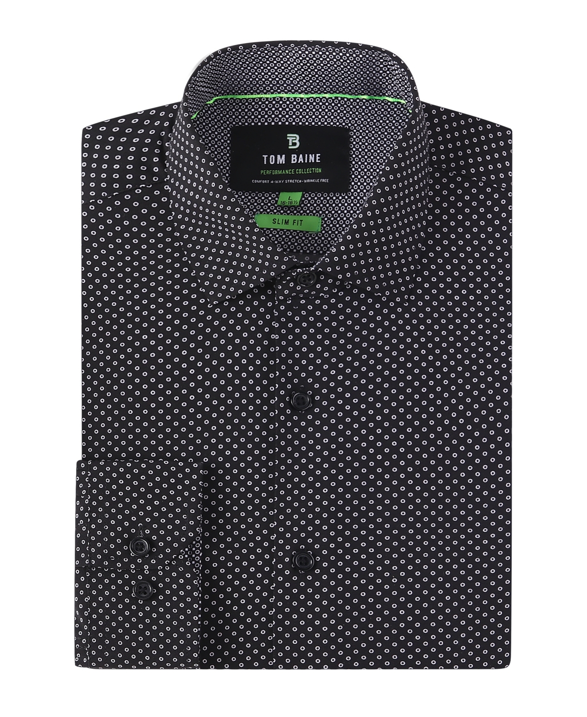 Tom Baine Men's Geometric Performance Stretch Button Down Dress Shirt In Black