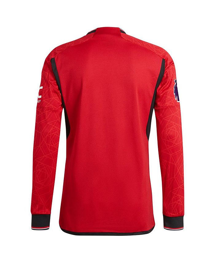adidas Men's Red Manchester United 2023/24 Home Authentic Long Sleeve ...