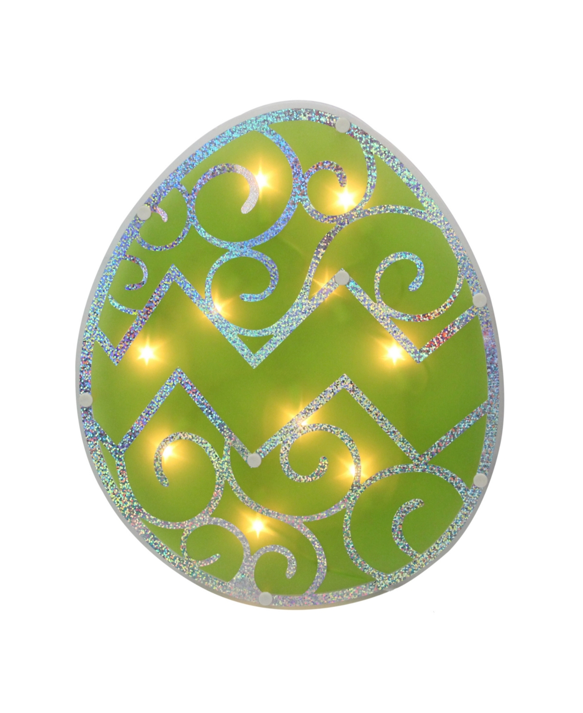 Northlight 12" Lighted Easter Egg Window Silhouette Decoration In Green