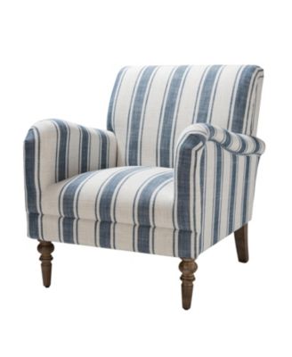 Erdahl Contemporary Arm Chair Stripe with wooden legs