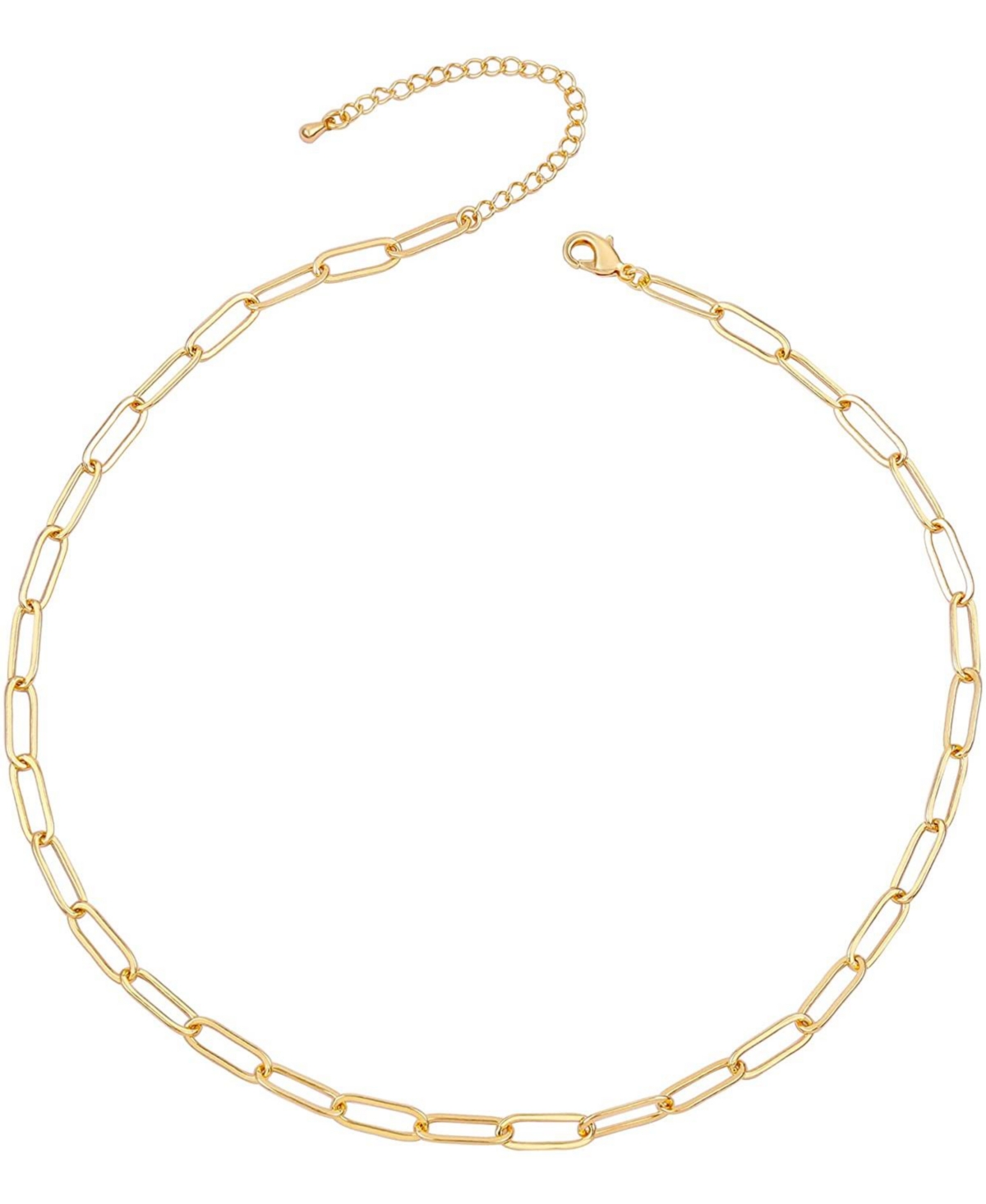 Stylish Teens/Young Adults 14k Gold Plated Cable Link Chain Adjustable Necklace - Gold